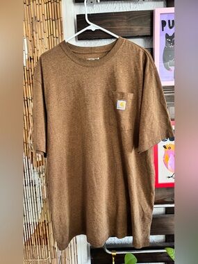 Carhartt Loose Fit Heavyweight Short-Sleeve Men's Pocket T-Shirt - XL, Brown